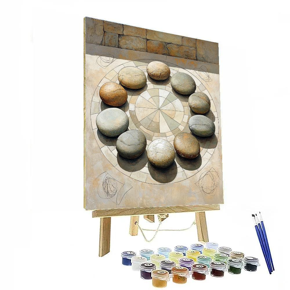 Leonardo Da Vinci Inspired River Stones Mandala paint by number
