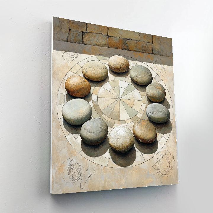 Leonardo Da Vinci Inspired River Stones Mandala paint by number