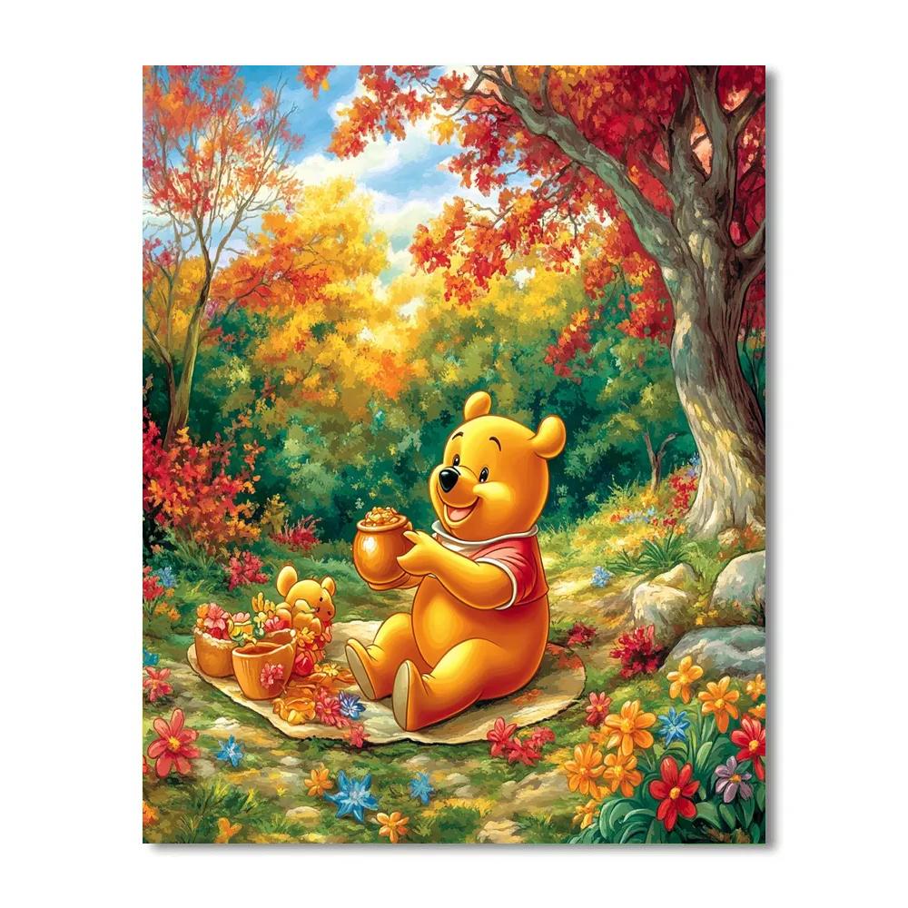 Winnie The Pooh’s Hundred Acre Wood Picnic Disney Inspired paint by number