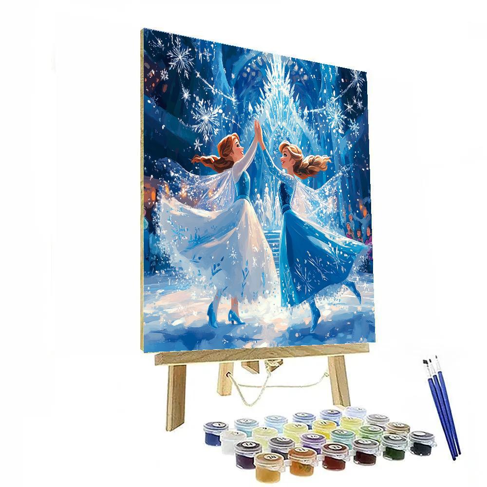 Anna And Elsa’s Ice Crystal Dance Disney Inspired Painting by numbers kit