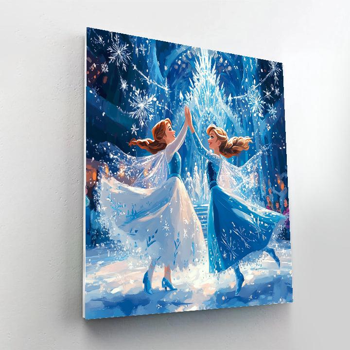 Anna And Elsa’s Ice Crystal Dance Disney Inspired Painting by numbers kit