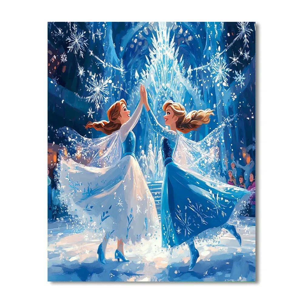 Anna And Elsa’s Ice Crystal Dance Disney Inspired Painting by numbers kit