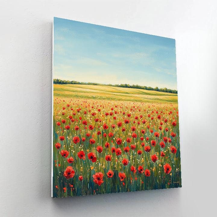 Claude Monet Inspired Sunlit Poppies In Field Painting by numbers kit