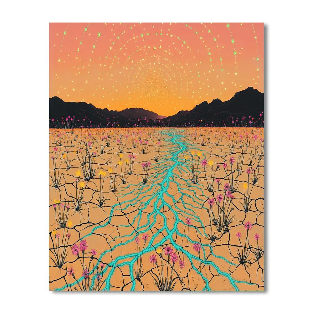 Frida Kahlo Inspired Humming Desert Veins Number painting