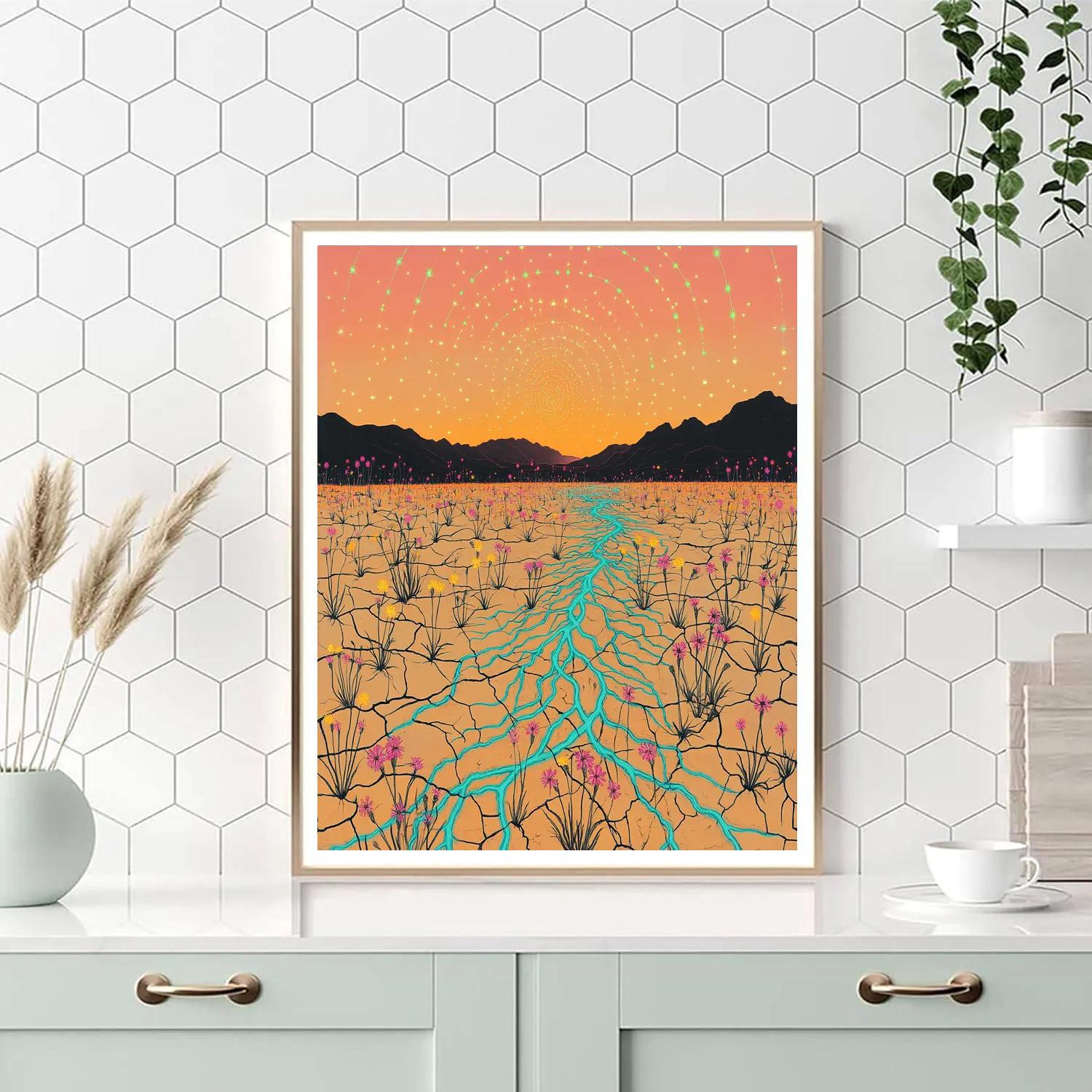 Frida Kahlo Inspired Humming Desert Veins Number painting