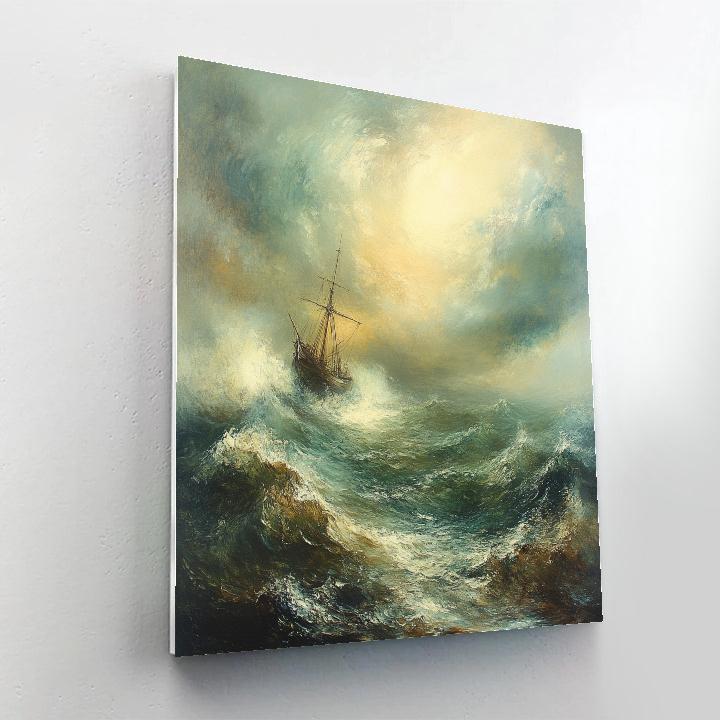 William Turner Inspired Stormy Sea Shipwreck paint by numbers