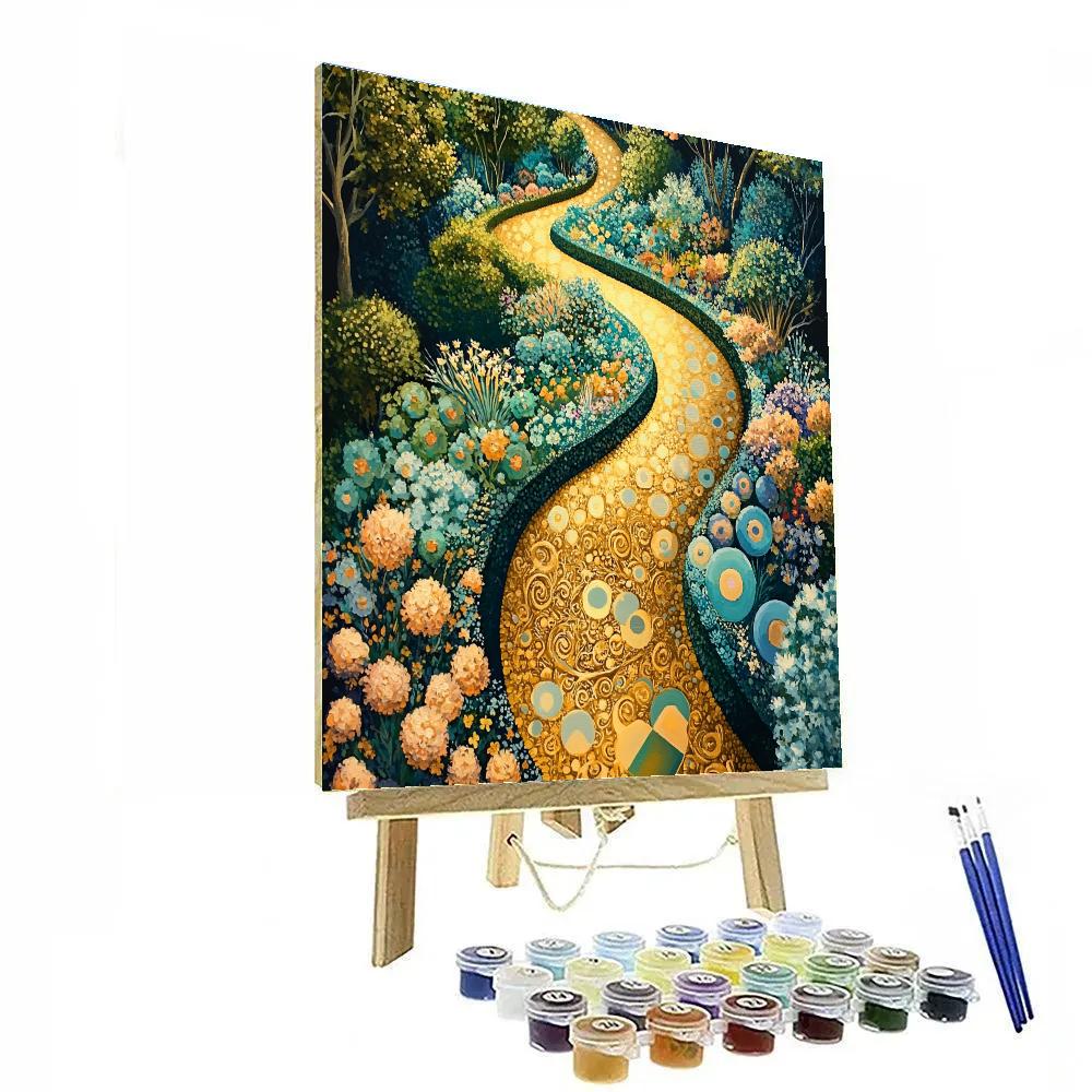 Gustav Klimt Inspired Golden Spiral Garden Path DIY paint by numbers
