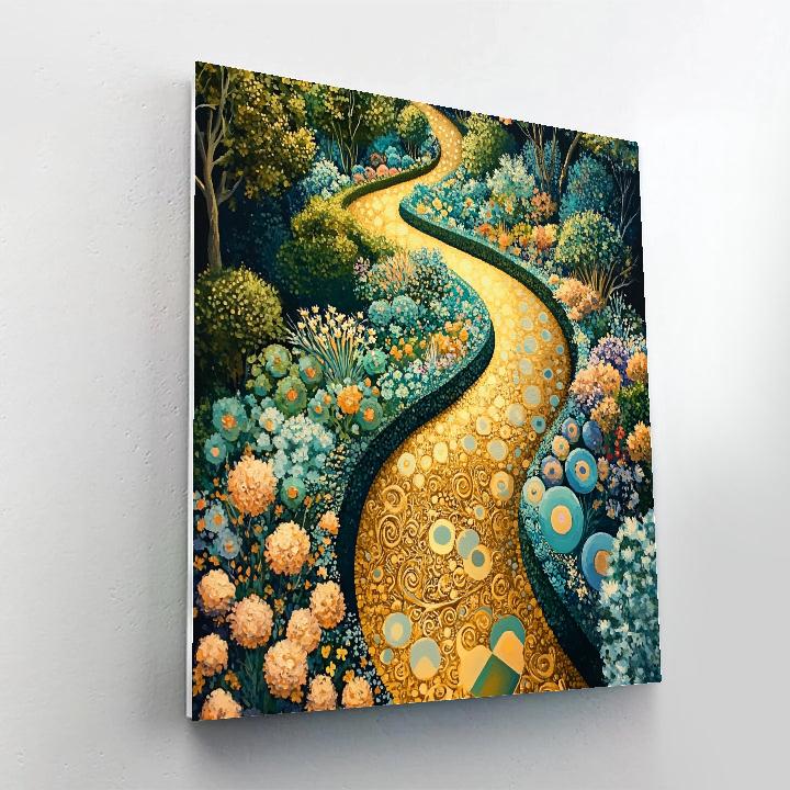 Gustav Klimt Inspired Golden Spiral Garden Path DIY paint by numbers