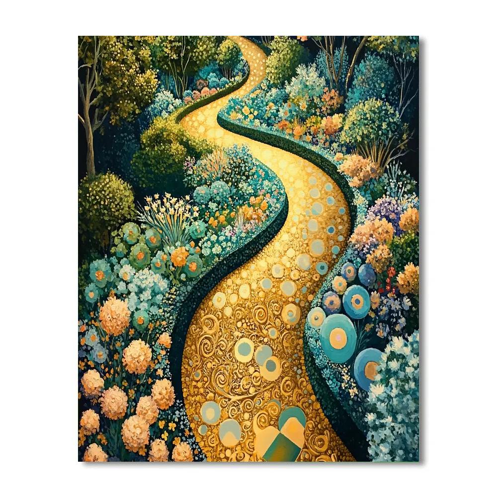 Gustav Klimt Inspired Golden Spiral Garden Path DIY paint by numbers