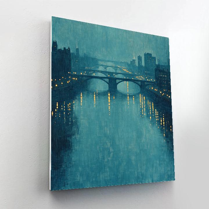 Whistler Inspired Nocturne City River paint by number