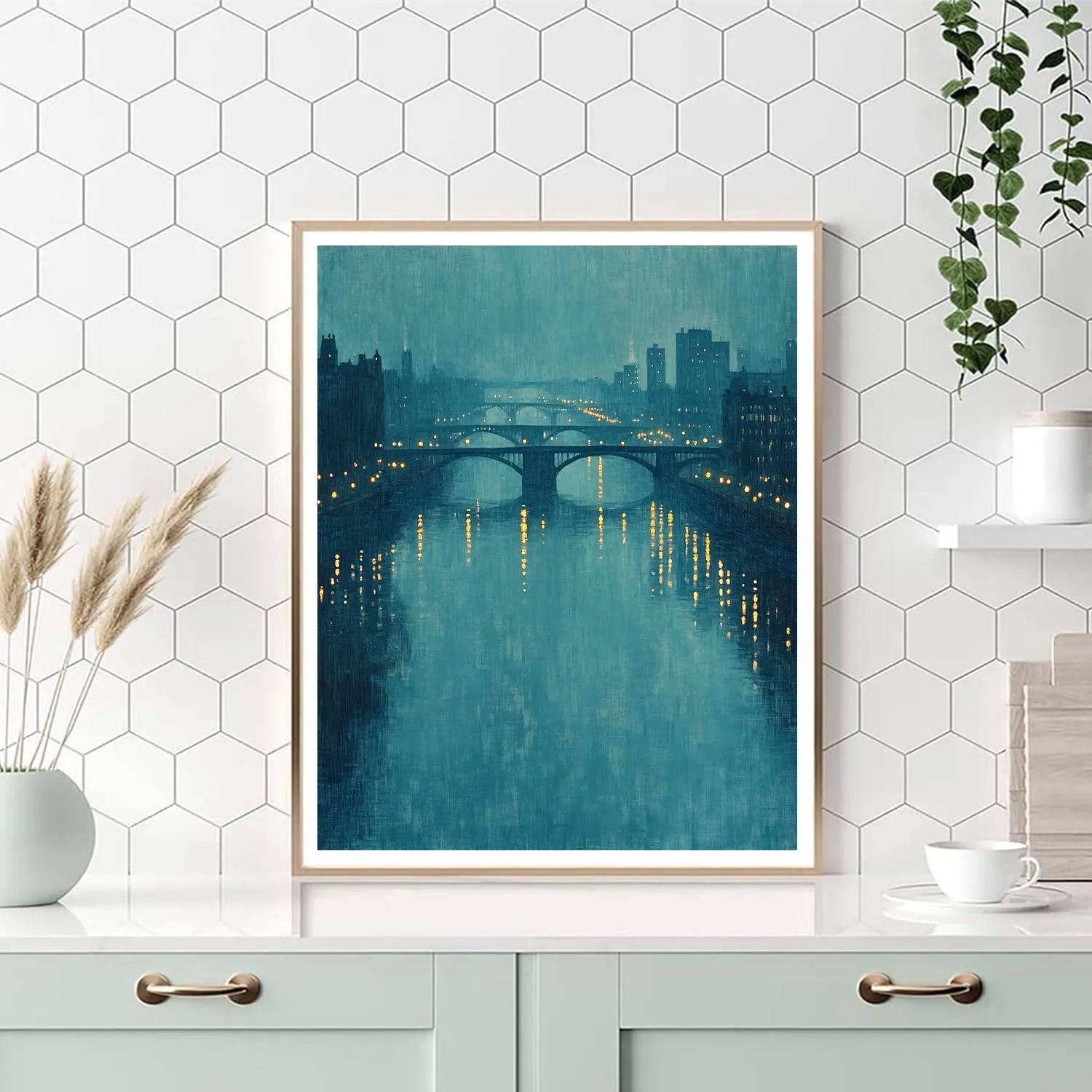 Whistler Inspired Nocturne City River paint by number