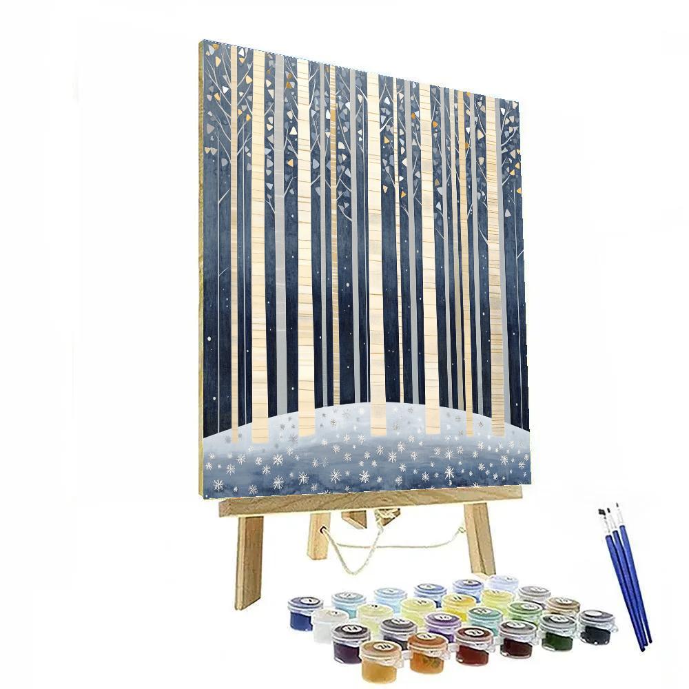 Gustav Klimt Inspired Ornamental Frosted Forest Number painting