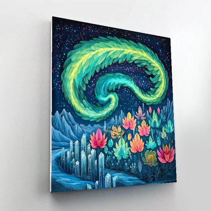 Frida Kahlo Inspired Quetzalcoatl Aurora Garden Number painting