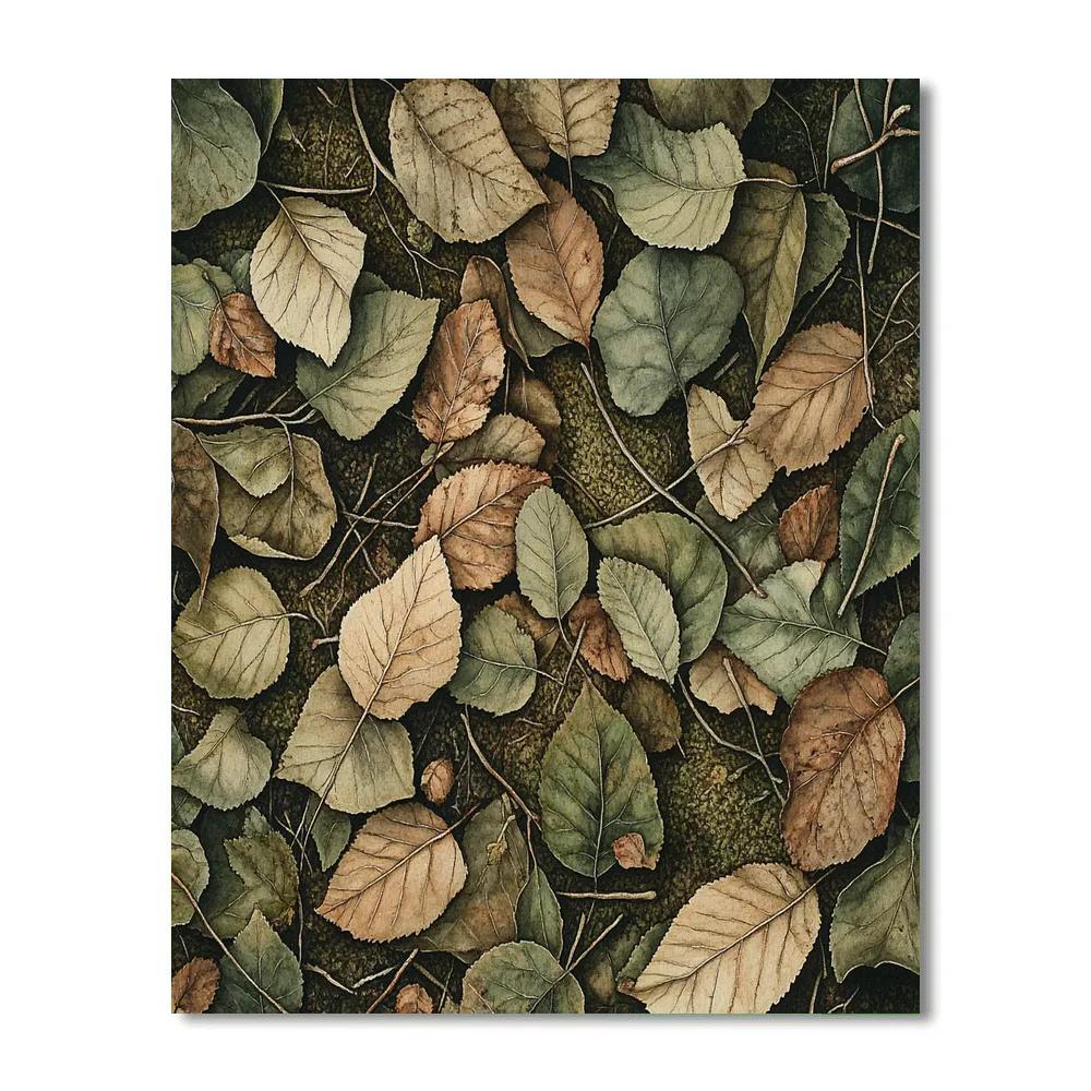 Leonardo Da Vinci Inspired Forest Floor Tapestry paint by color