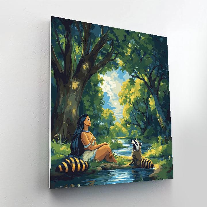 Pocahontas And Meeko’s Forest Friendship Disney Inspired Painting by numbers kit
