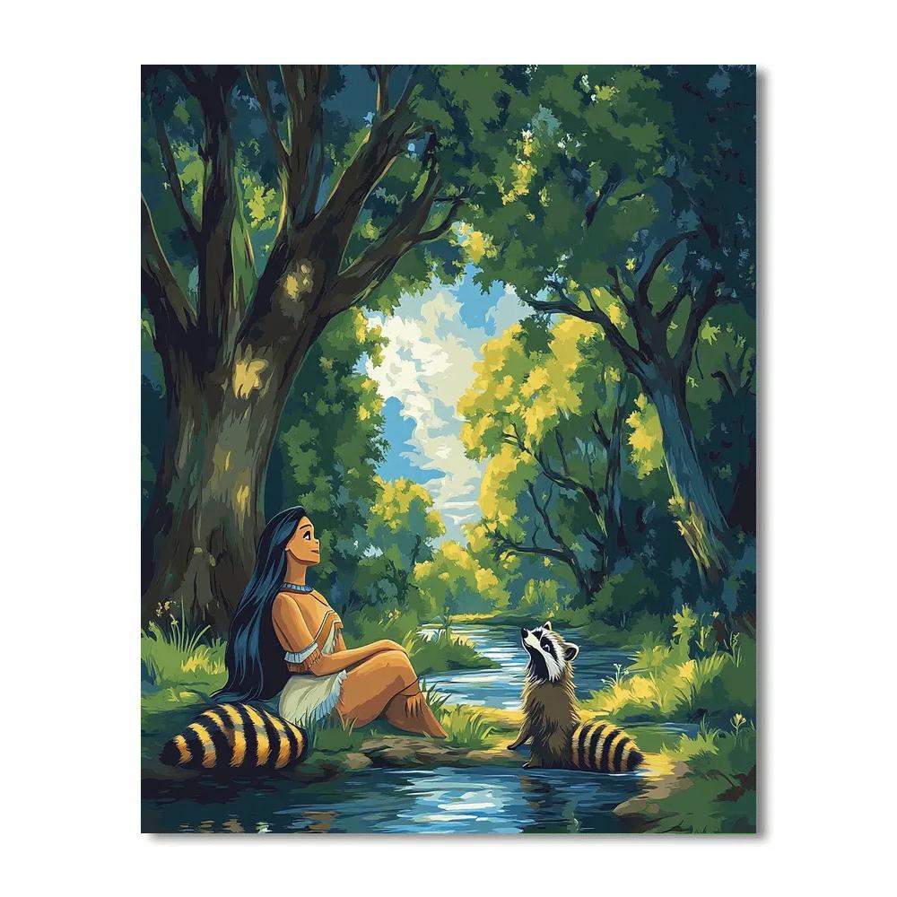 Pocahontas And Meeko’s Forest Friendship Disney Inspired Painting by numbers kit