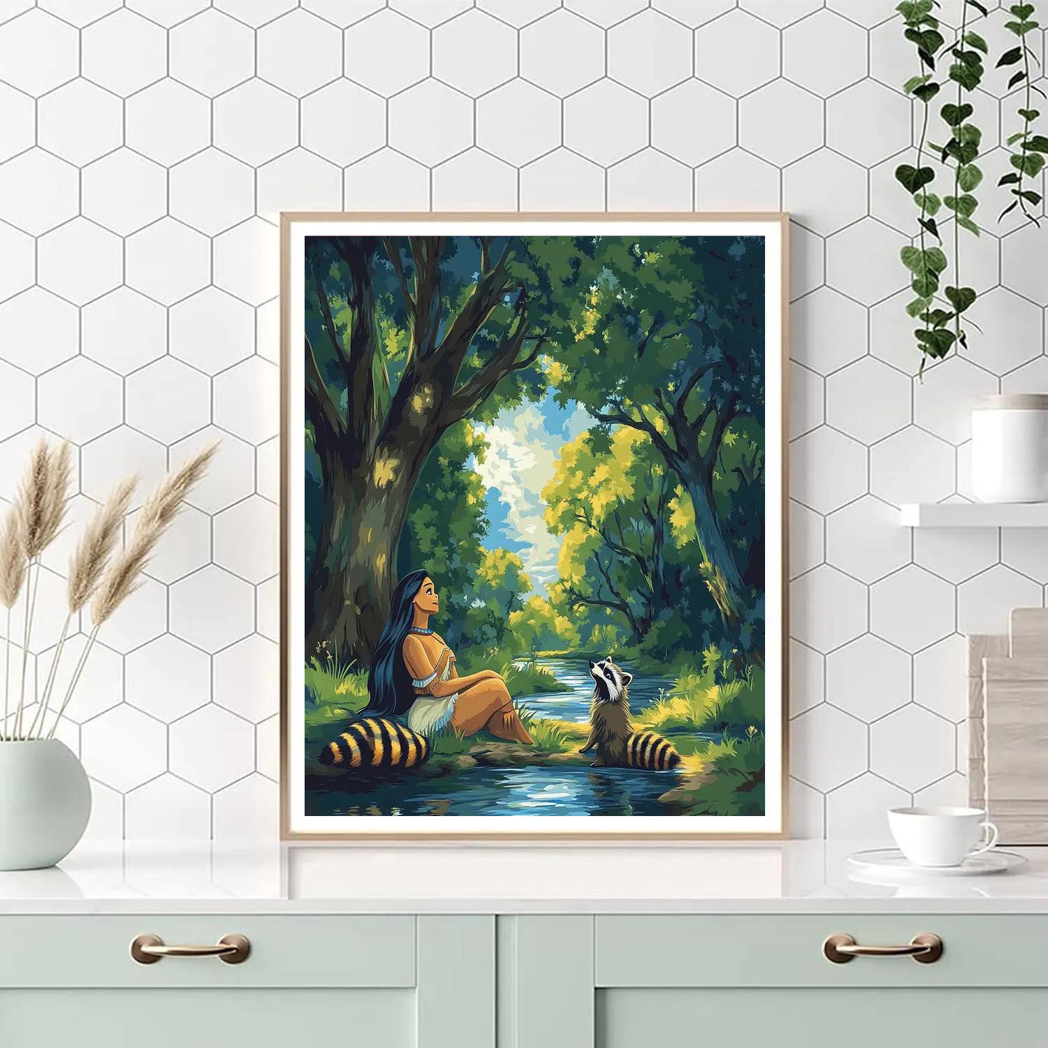 Pocahontas And Meeko’s Forest Friendship Disney Inspired Painting by numbers kit