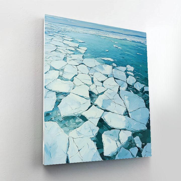 Leonardo Da Vinci Inspired Polar Ice Geometry painting number kit