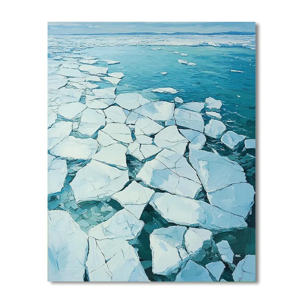 Leonardo Da Vinci Inspired Polar Ice Geometry painting number kit