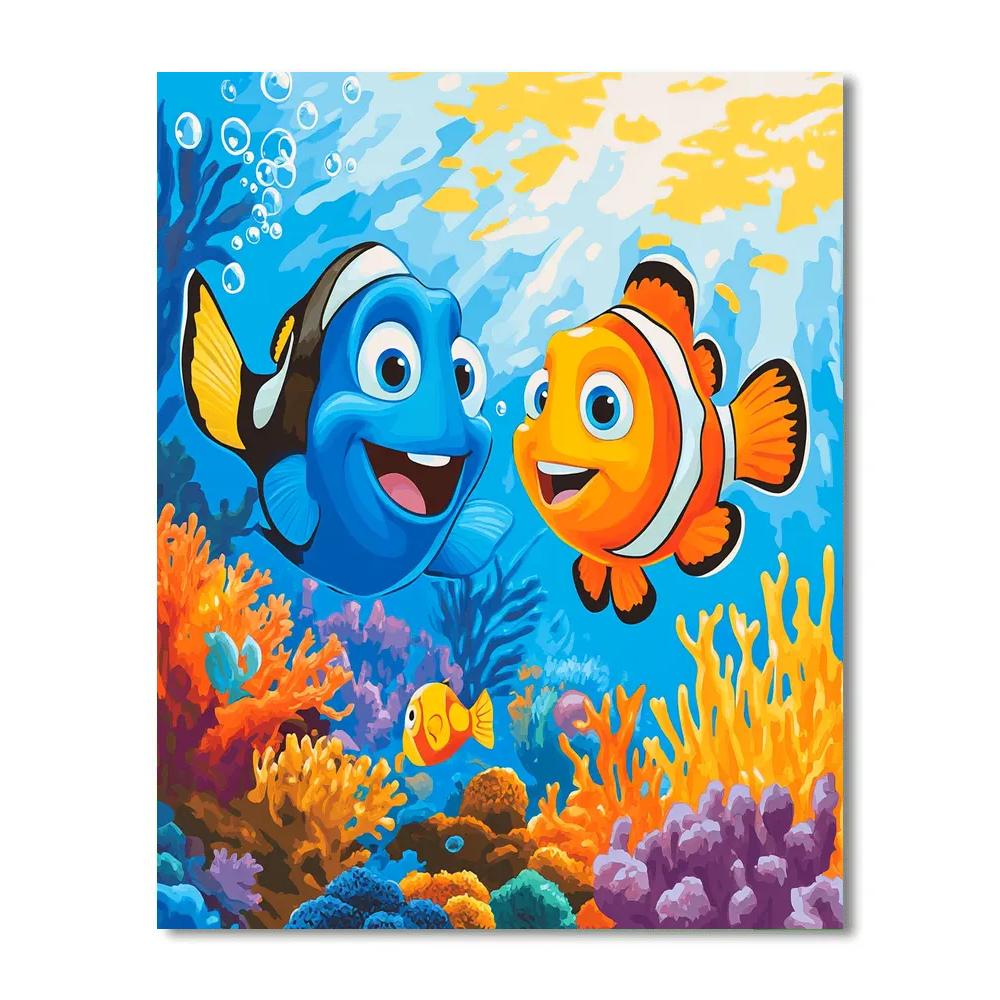 Dory And Nemo’s Ocean Playtime Disney Inspired paint by numbers