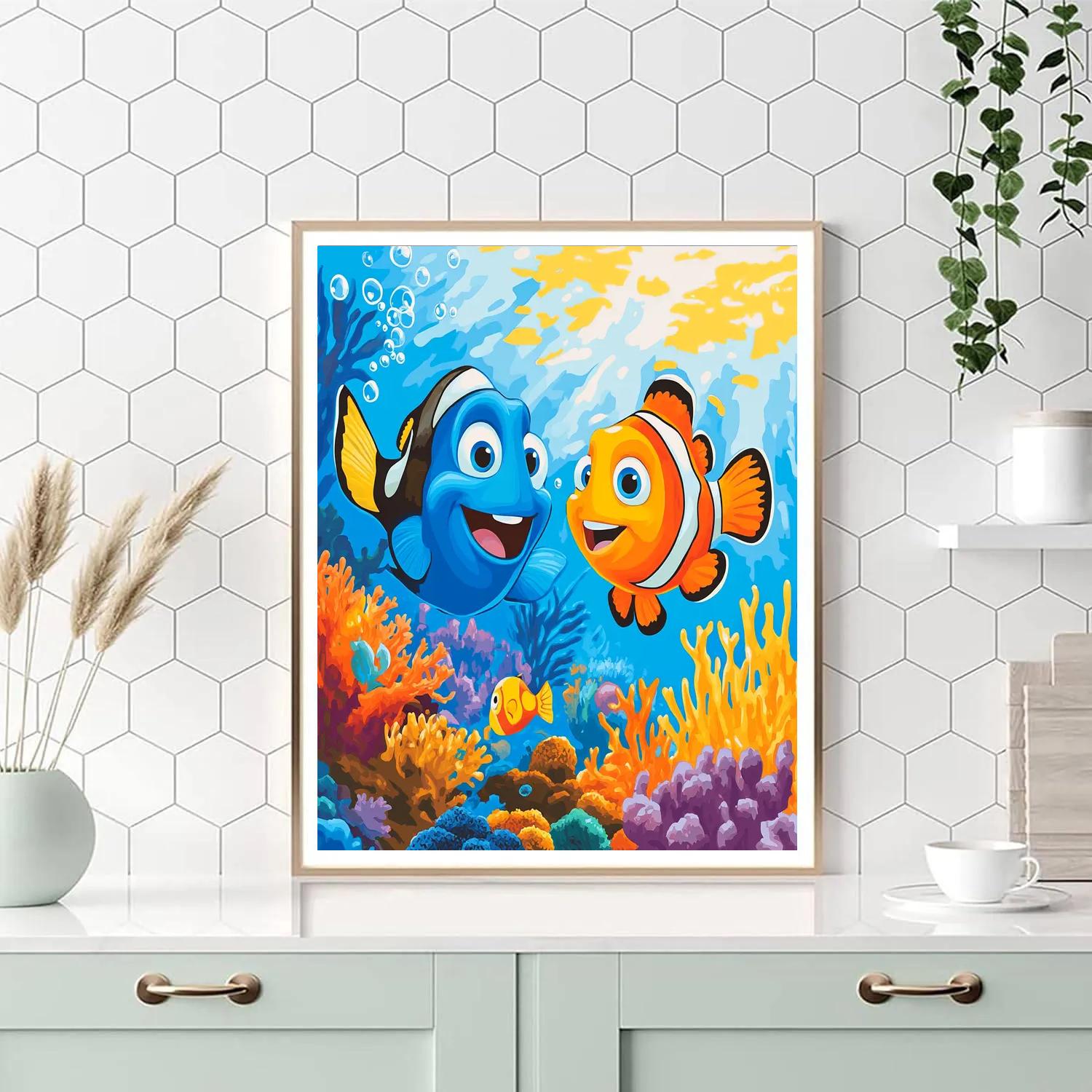 Dory And Nemo’s Ocean Playtime Disney Inspired paint by numbers