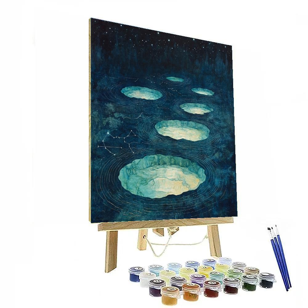 Leonardo Da Vinci Inspired Celestial Tide Pools Number painting