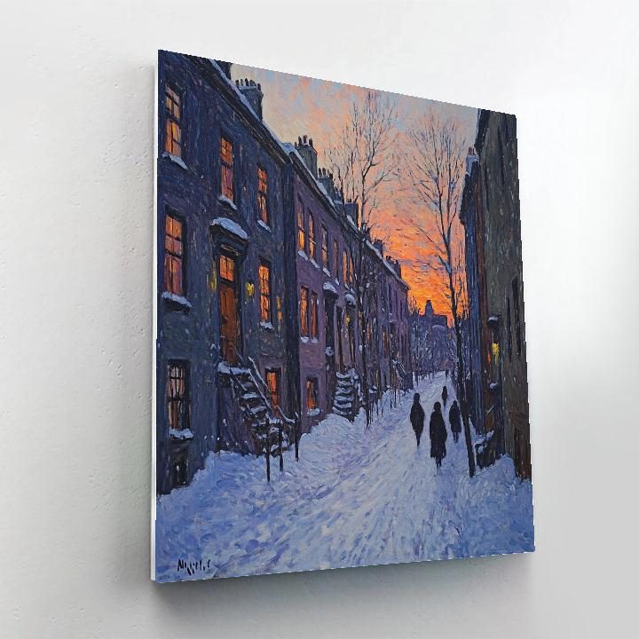Munch Inspired Winter Evening Street Painting by numbers kit