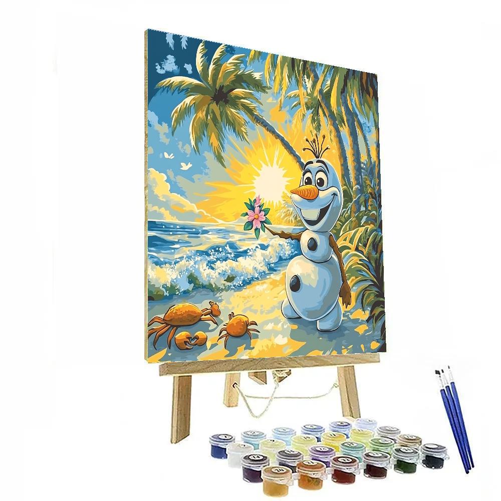 Frozen Olaf’s Summer Dream Disney Inspired Number painting