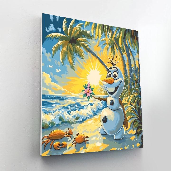 Frozen Olaf’s Summer Dream Disney Inspired Number painting
