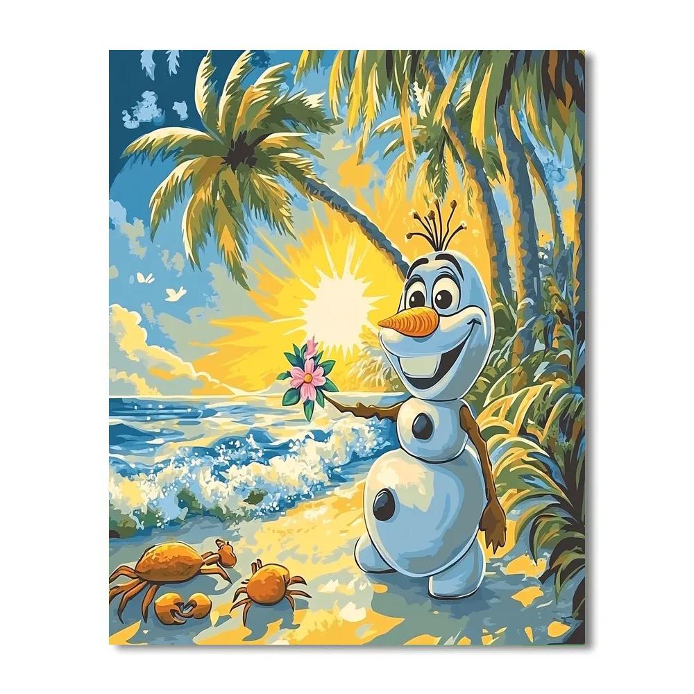 Frozen Olaf’s Summer Dream Disney Inspired Number painting