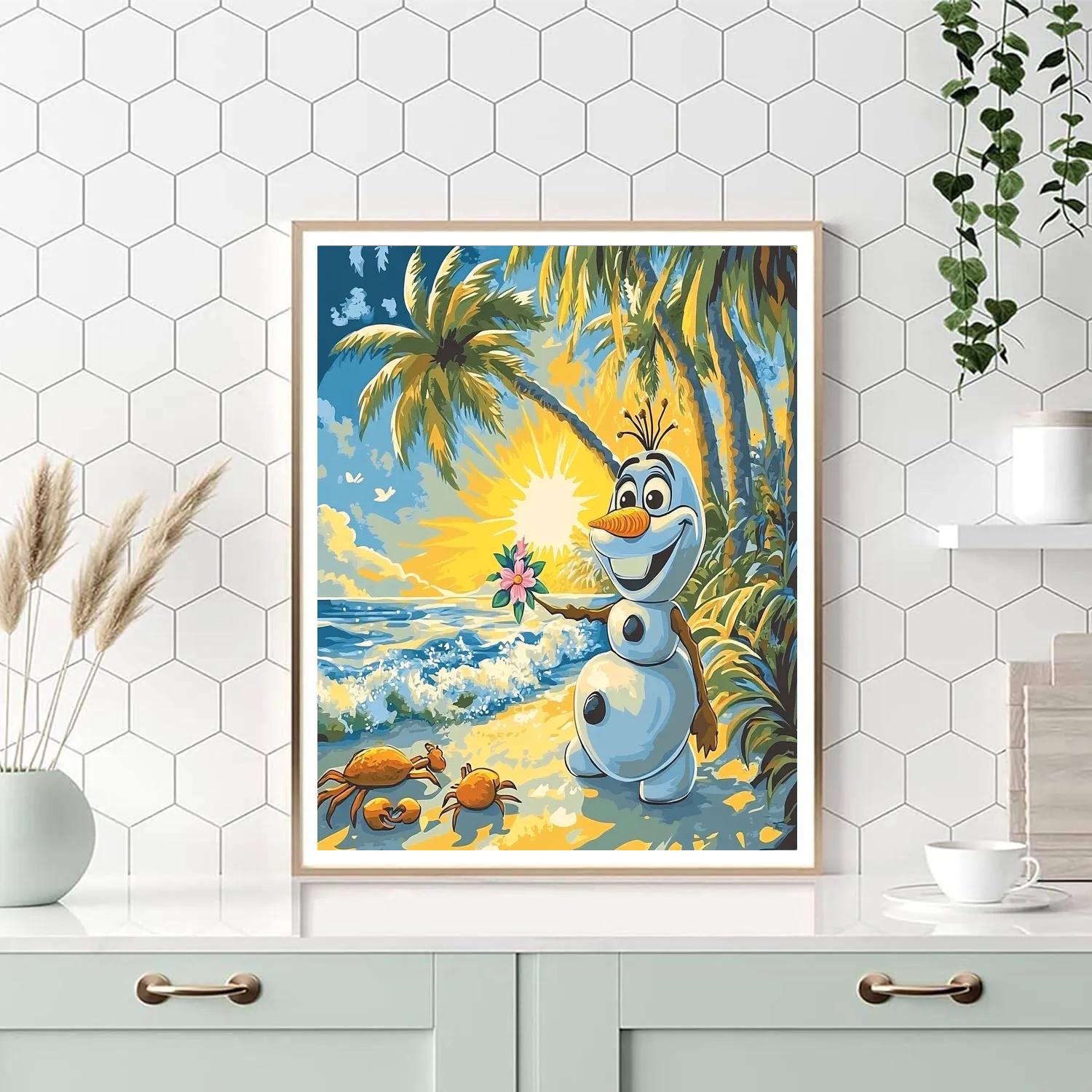 Frozen Olaf’s Summer Dream Disney Inspired Number painting
