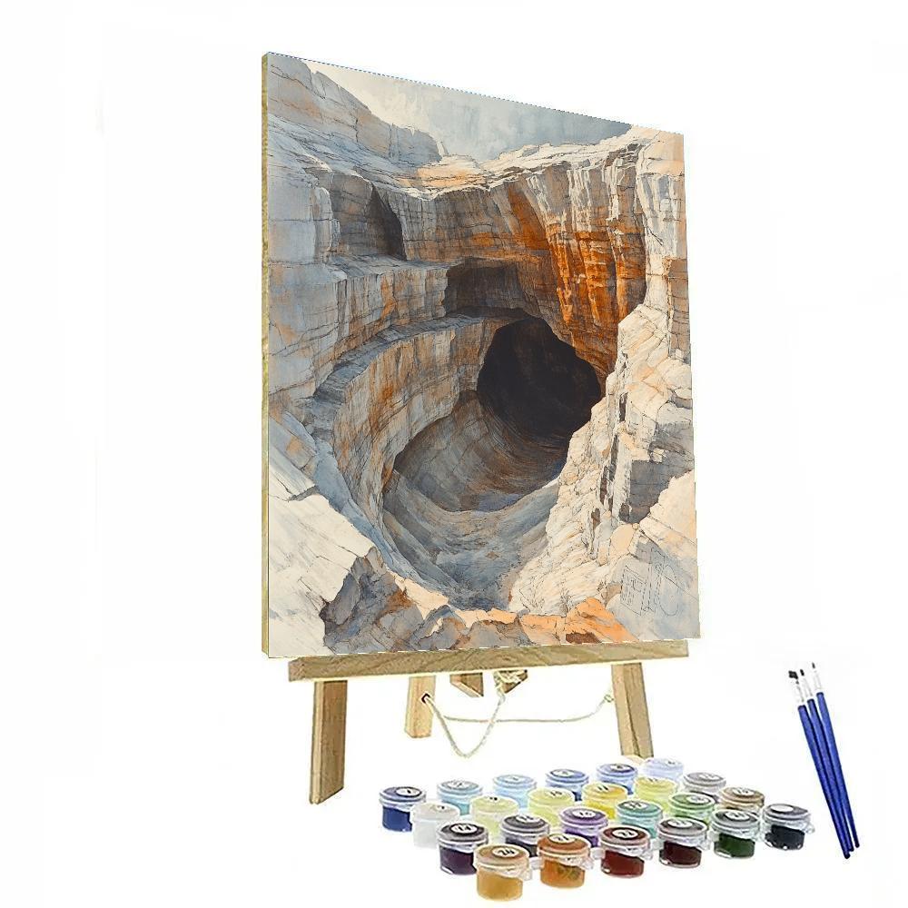 Leonardo Da Vinci Inspired Wind Carved Cliffs Numbered painting kits