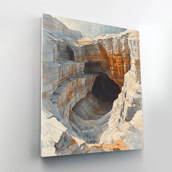 Leonardo Da Vinci Inspired Wind Carved Cliffs Numbered painting kits