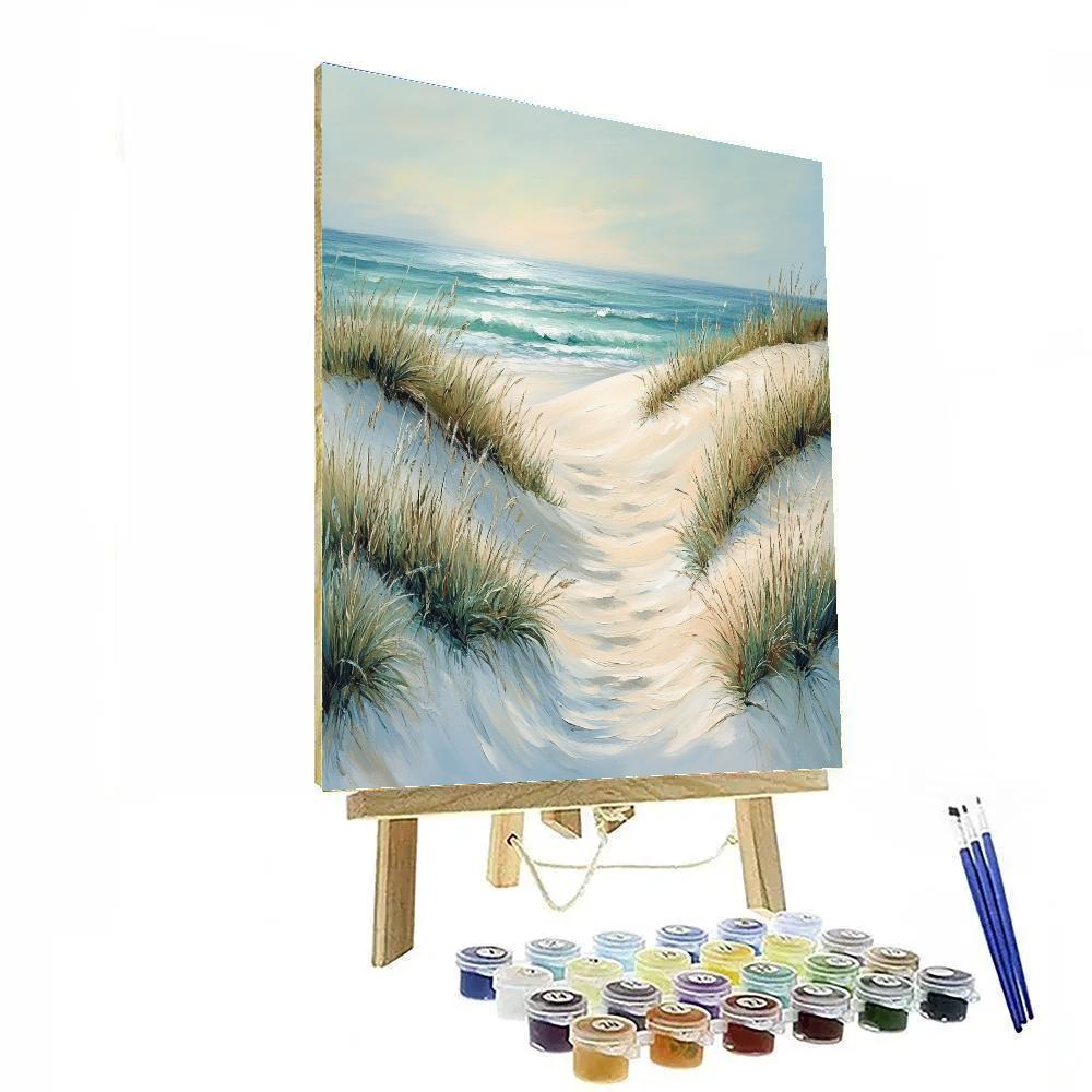Claude Monet Inspired Coastal Dunes In Soft Breeze paint by numbers
