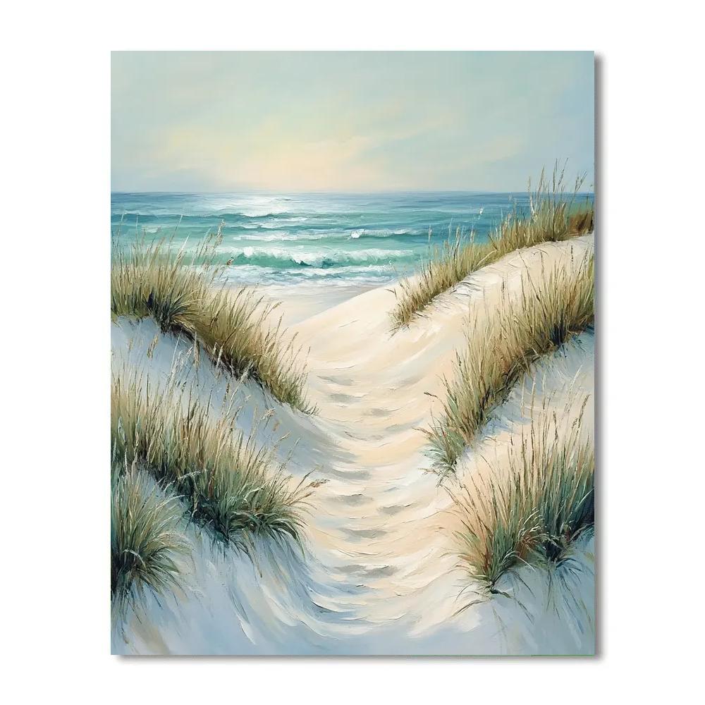 Claude Monet Inspired Coastal Dunes In Soft Breeze paint by numbers