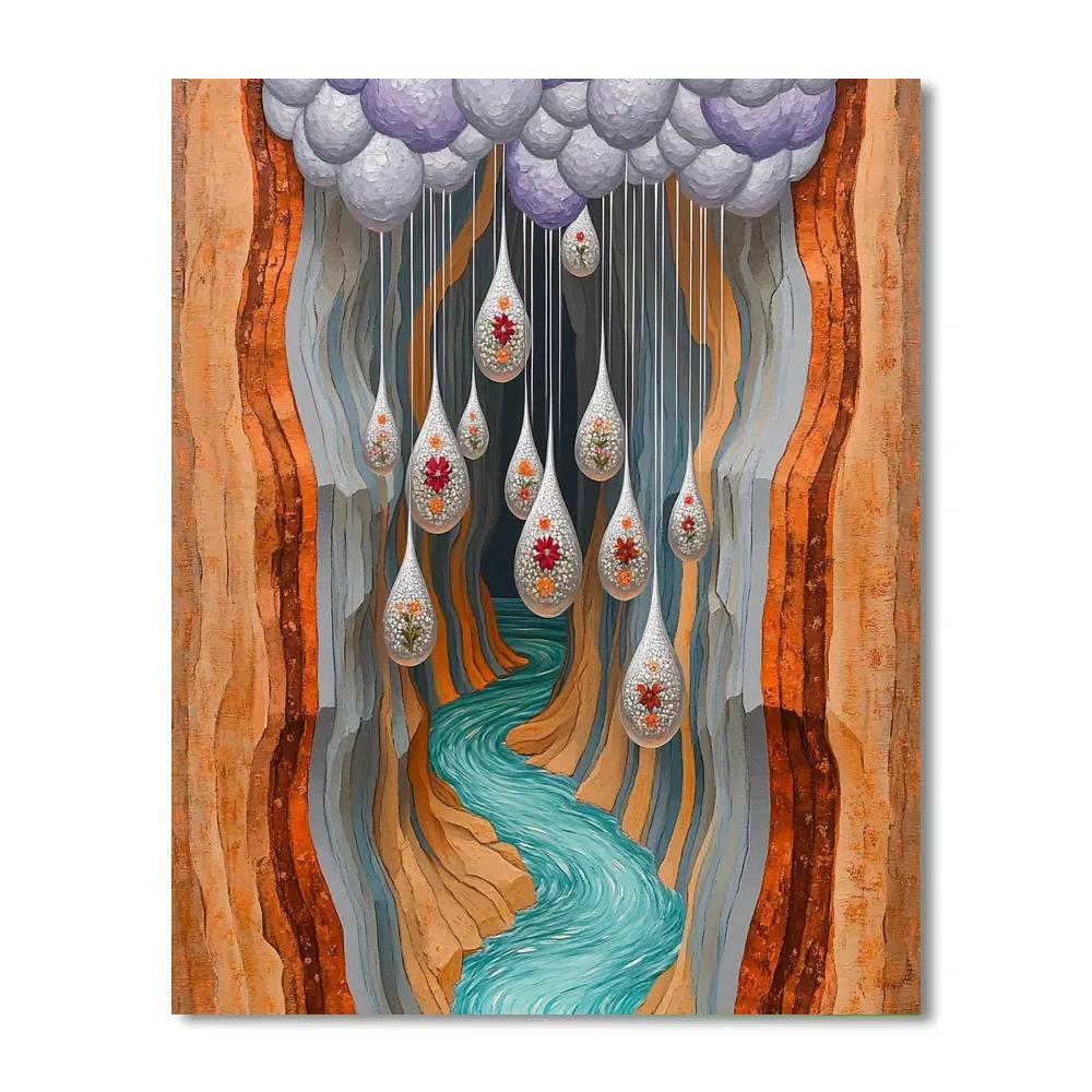 Frida Kahlo Inspired Canyon Of Weeping Clouds Paint by numbers kits