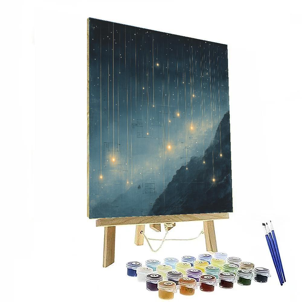 Leonardo Da Vinci Inspired Celestial Rainfall DIY paint by numbers