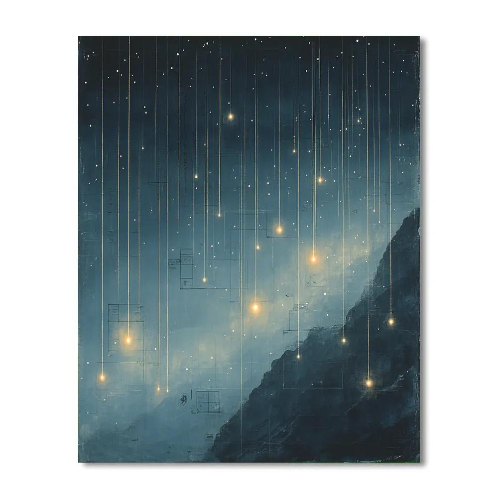 Leonardo Da Vinci Inspired Celestial Rainfall DIY paint by numbers