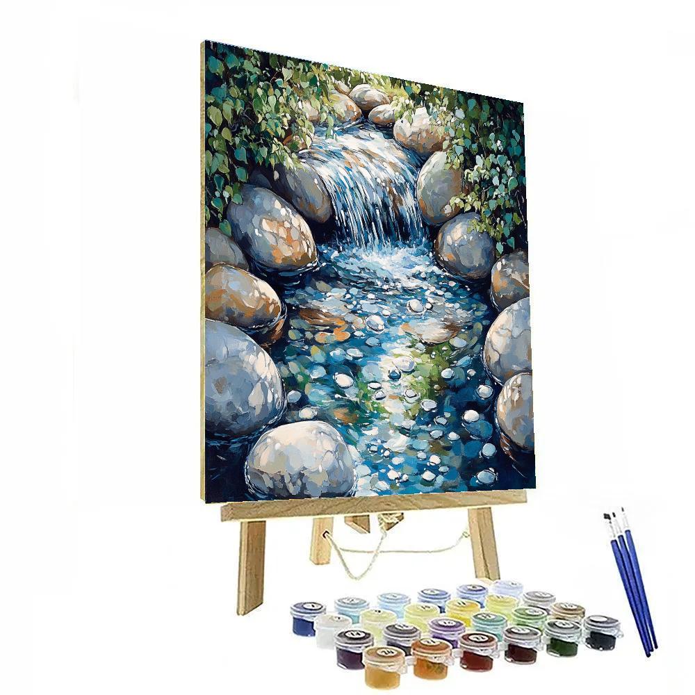 Claude Monet Inspired Spring Brook Between Stones paint by number