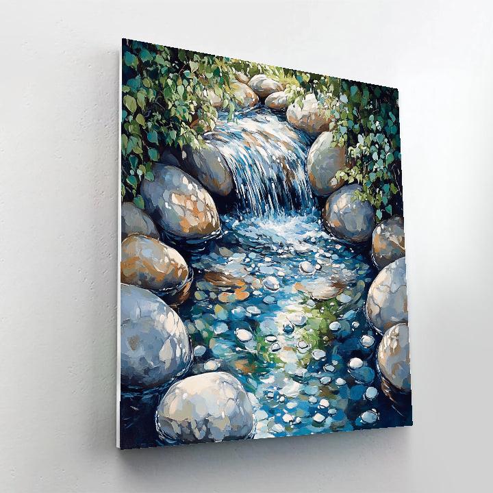 Claude Monet Inspired Spring Brook Between Stones paint by number