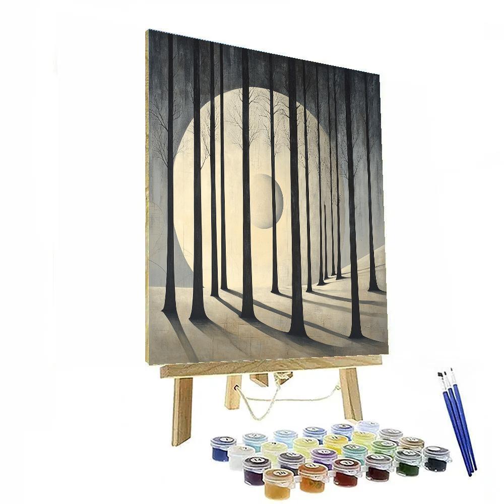 Leonardo Da Vinci Inspired Lunar Orchard Shadows painting number kit