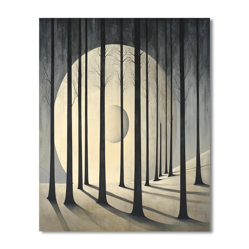 Leonardo Da Vinci Inspired Lunar Orchard Shadows painting number kit