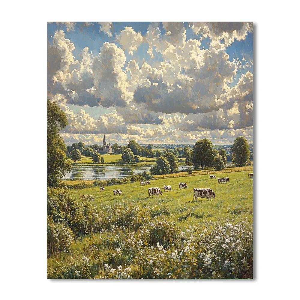 John Constable Inspired Summer Cloud Fields Numbered painting kits