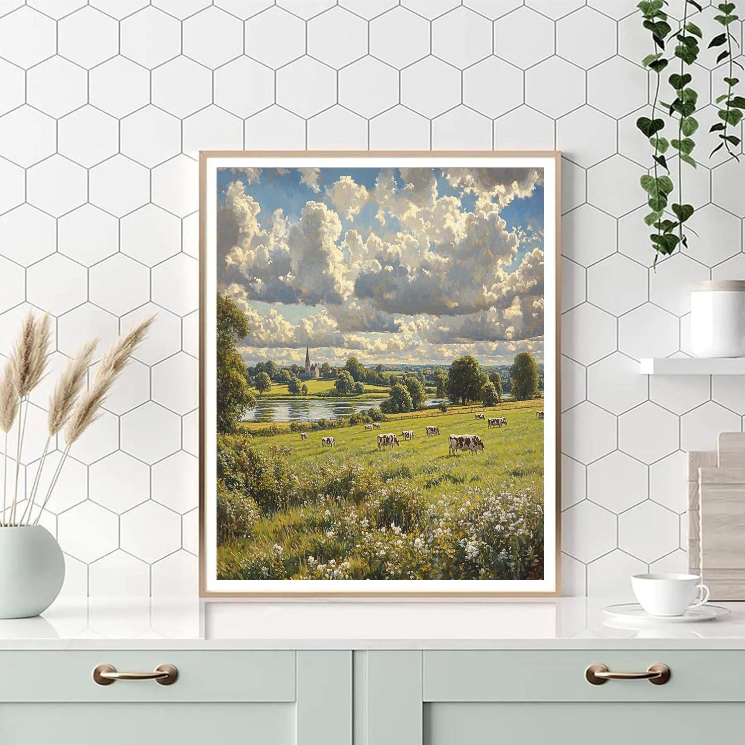John Constable Inspired Summer Cloud Fields Numbered painting kits