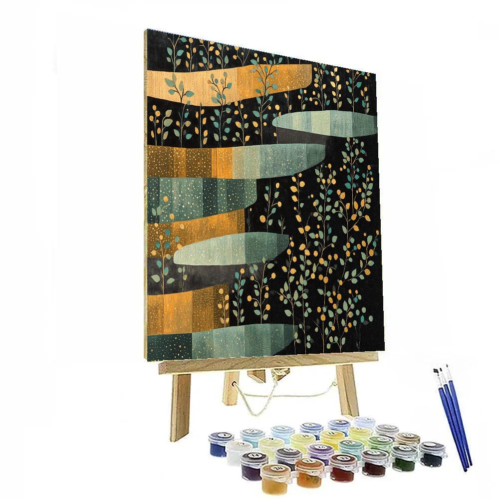 Gustav Klimt Inspired Ornamental Vine Terrace DIY paint by numbers