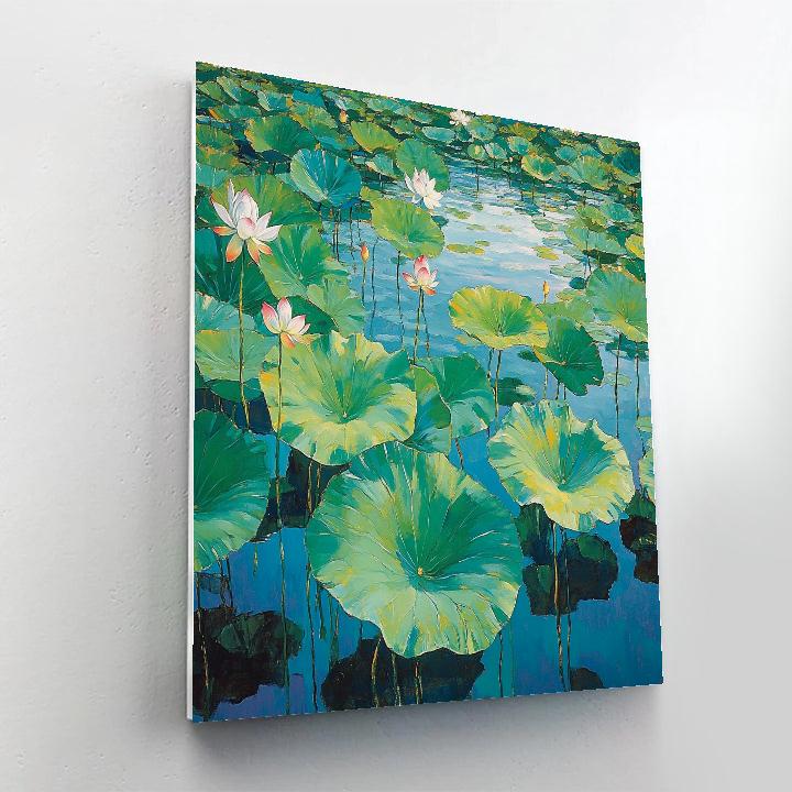 Claude Monet Inspired Summer Lotus Lagoon Paint by numbers art