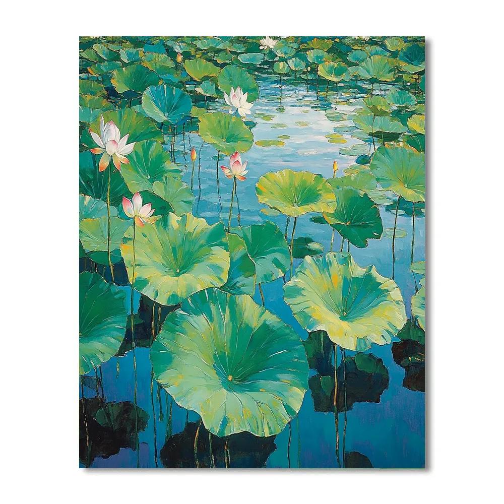 Claude Monet Inspired Summer Lotus Lagoon Paint by numbers art