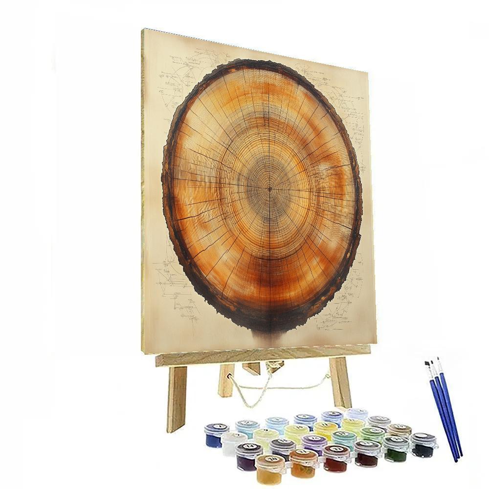 Leonardo Da Vinci Inspired Celestial Tree Rings Number painting