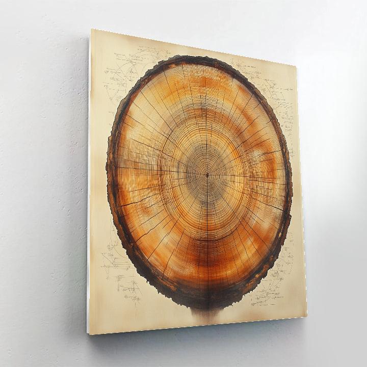 Leonardo Da Vinci Inspired Celestial Tree Rings Number painting