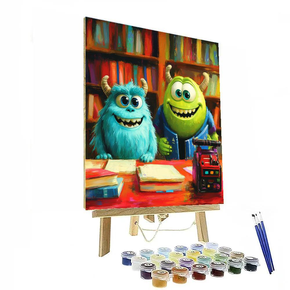 Mike And Sulley’s Scare School Practice Disney Inspired DIY paint by numbers